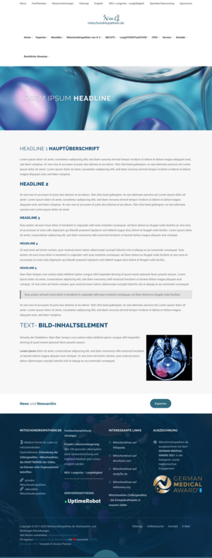 Screendesign mitochondriopathien.de